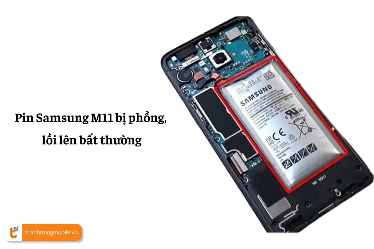 pin samsung m11 bi phong len