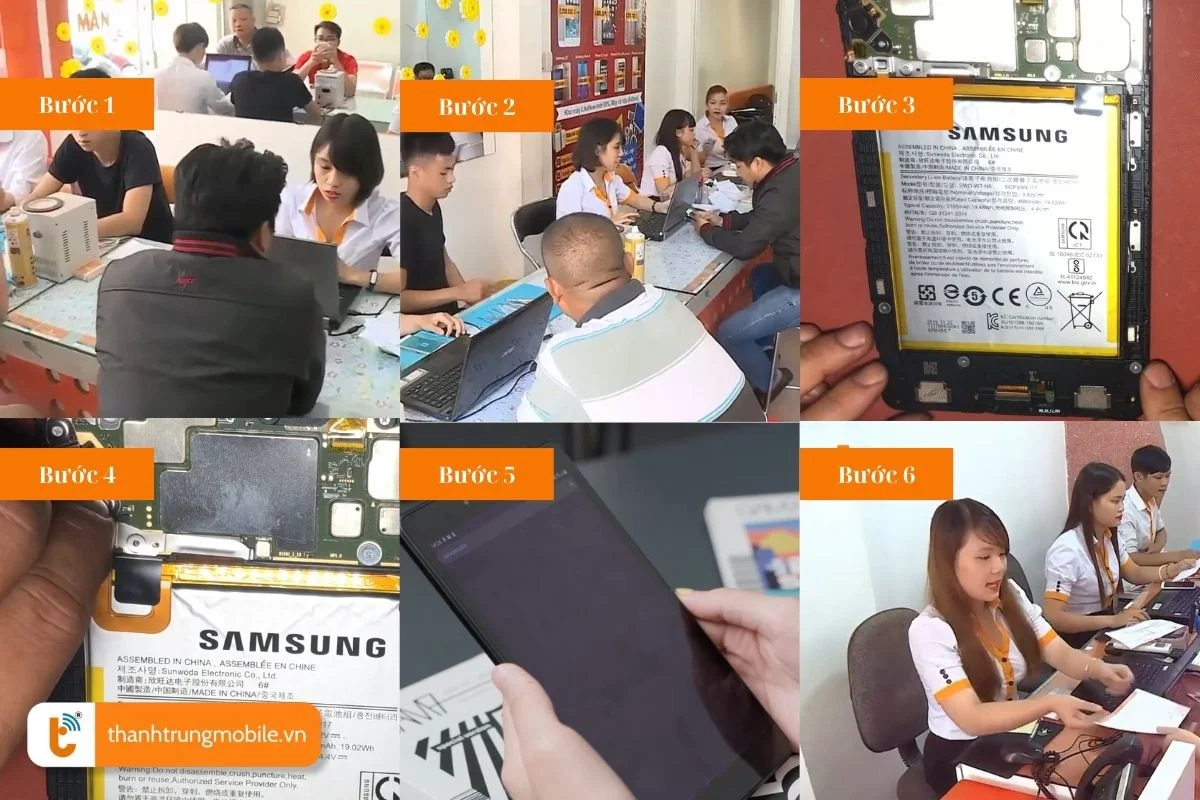 quy trinh sua pin samsung galaxy tab a8 2022 chuyen nghiep