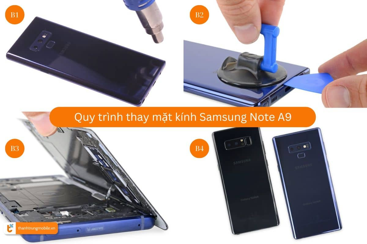 quy trinh thay nap lung samsung note 9