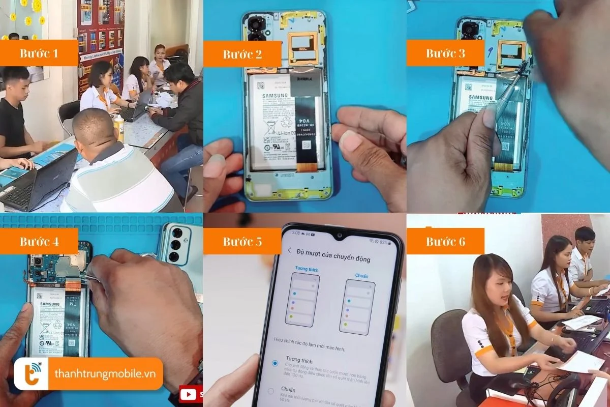 quy trinh thay pin samsung galaxy m23 chuyen nghiep