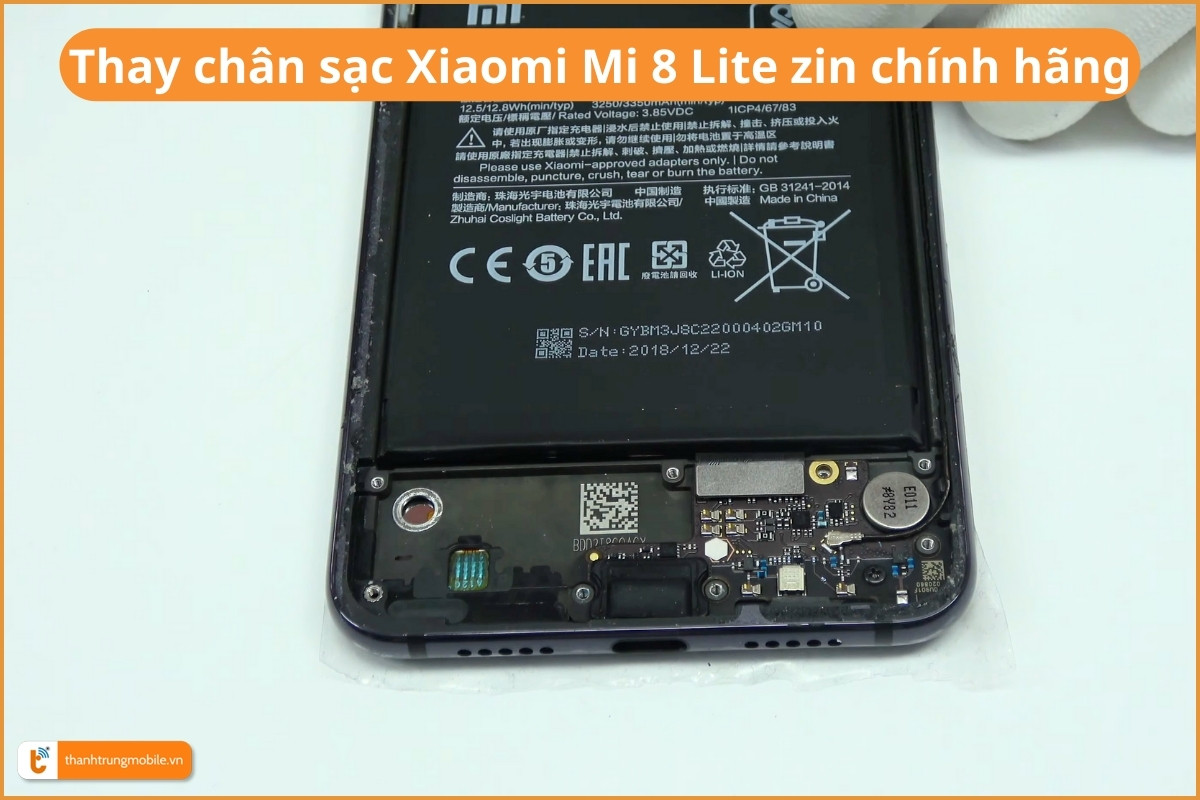 Thay chân sạc Xiaomi Mi 8 Lite zin chính hãng