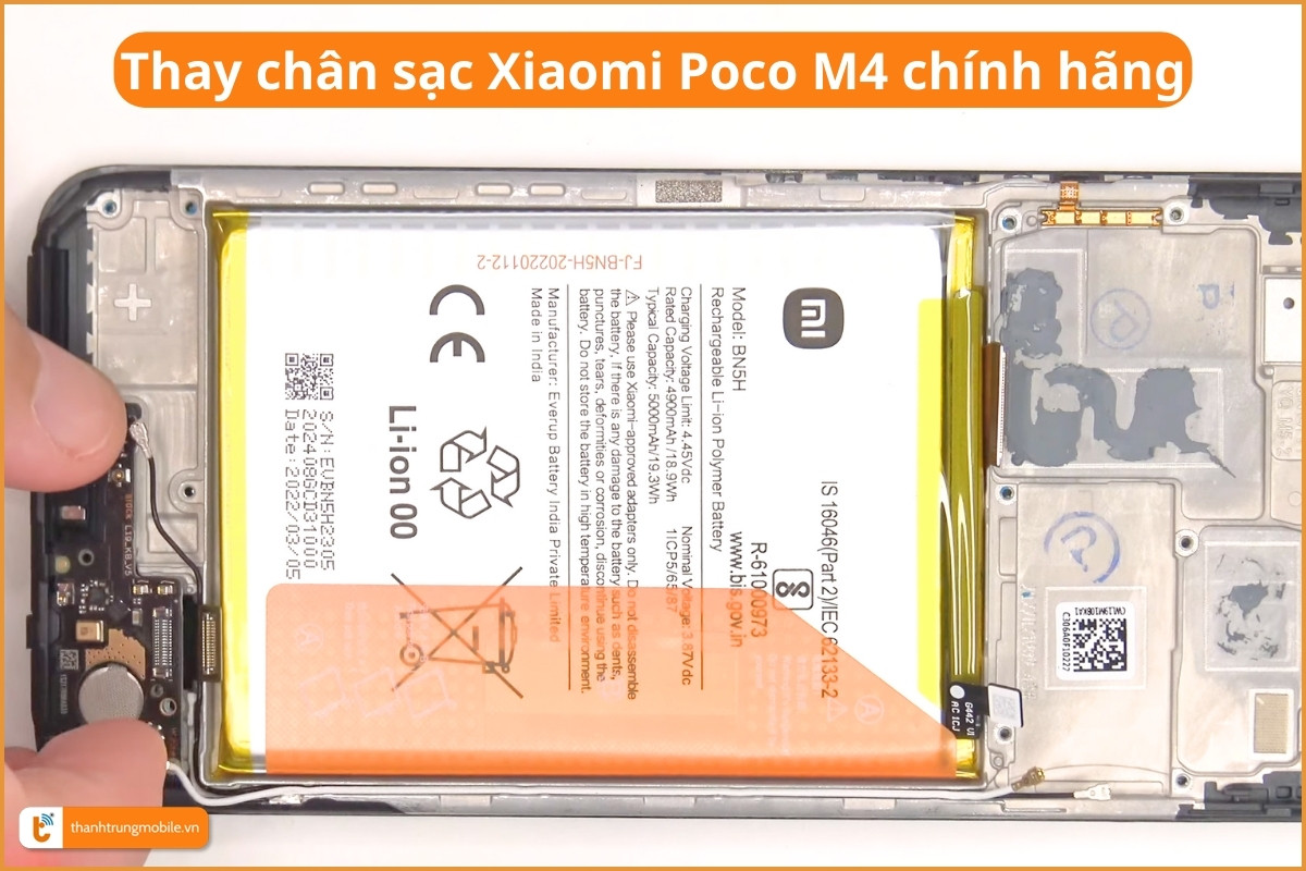 Thay chân sạc Xiaomi Poco M4 chính hãng