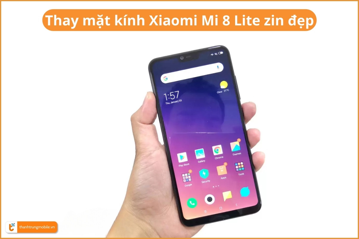 Thay mặt kính Xiaomi Mi 8 Lite zin đẹp