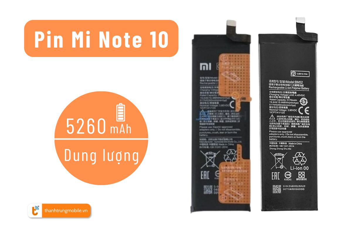 Pin Mi Note 10