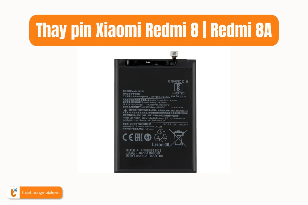 Thay pin Xiaomi Redmi 8