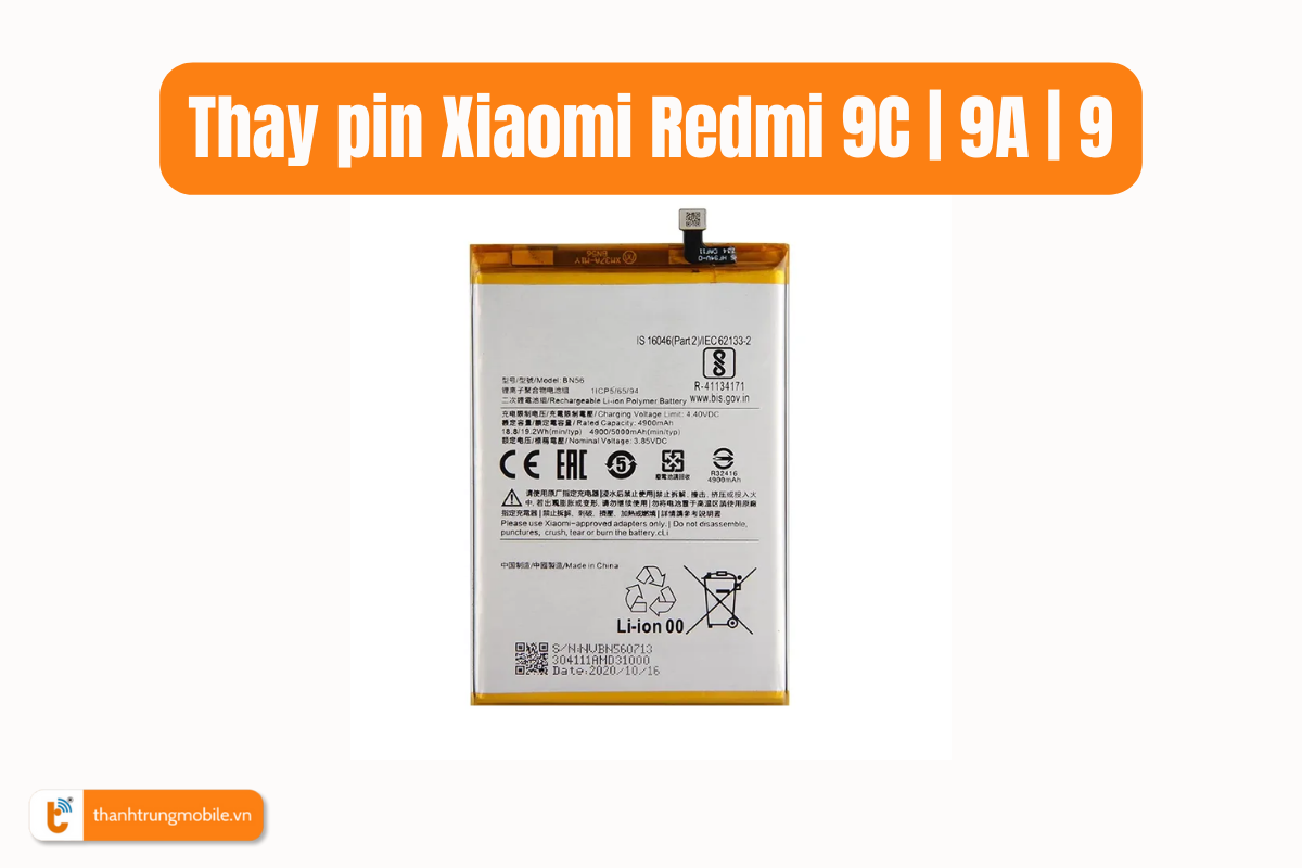 Thay pin Xiaomi Redmi 9C