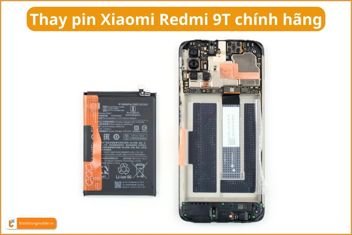 Thay pin Xiaomi Redmi 9T chính hãng tại Thành Trung Mobile