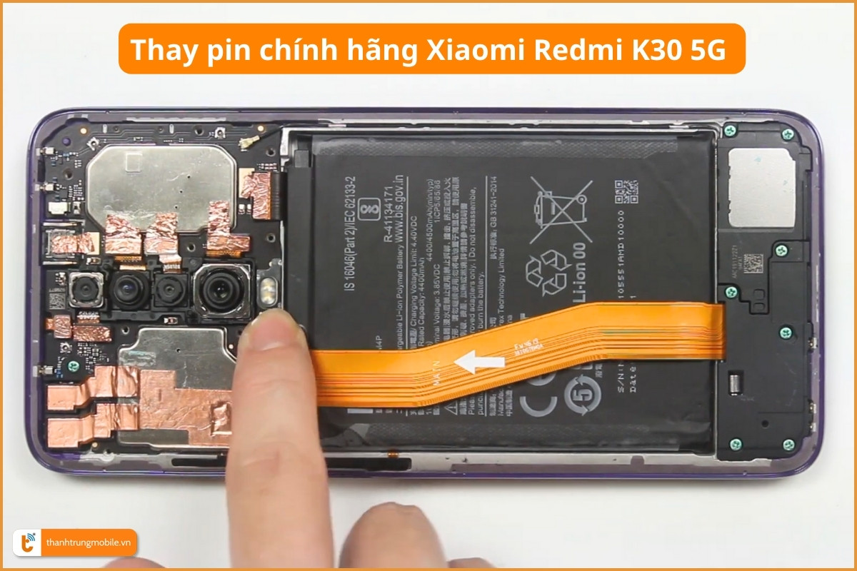 Thay pin Xiaomi Redmi K30 5G chính hãng - Thành Trung Mobile
