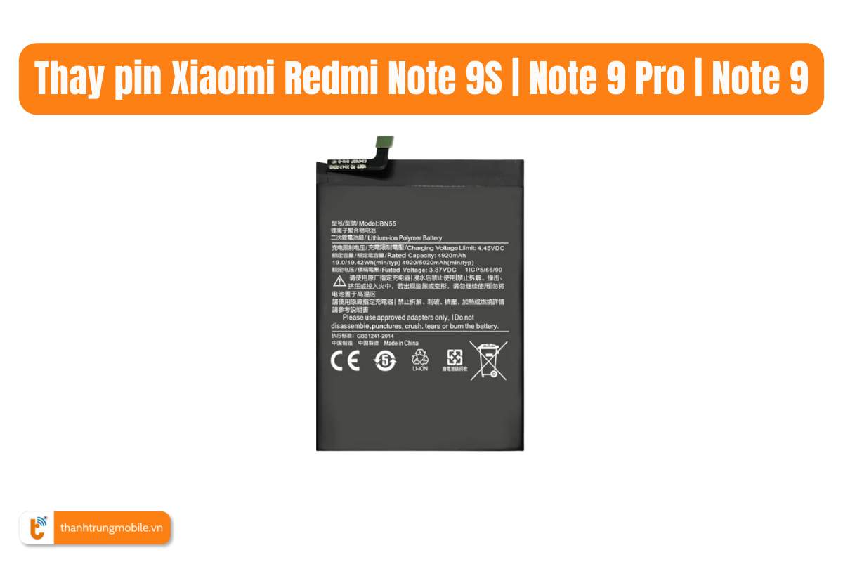 Thay pin Xiaomi Redmi Note 9S