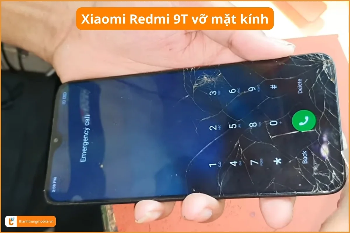 Xiaomi Redmi 9T vỡ mặt kính