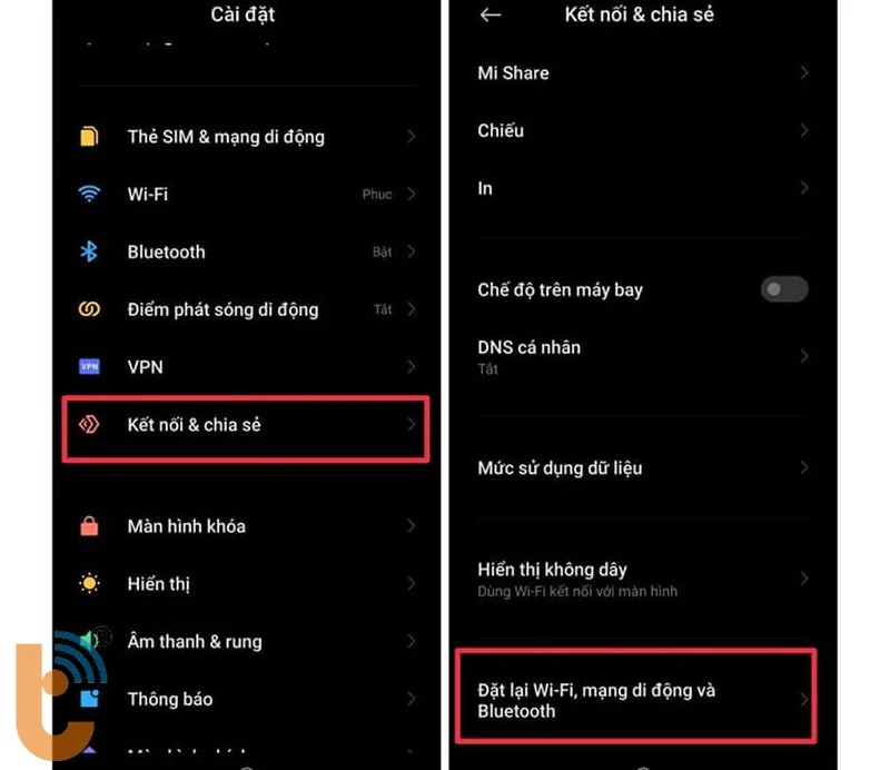 Đặt lại cài đặt mạng trên điện thoại Android