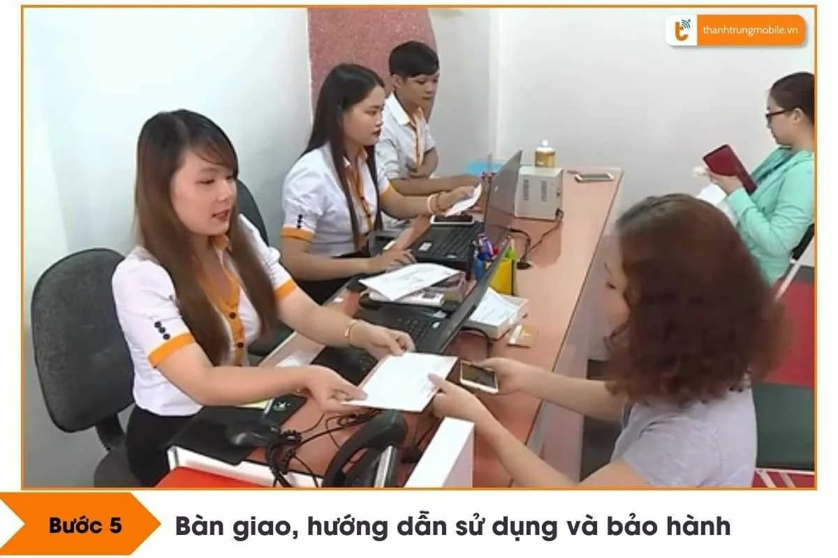 ban giao, huong dan va ghi phieu bao hanh