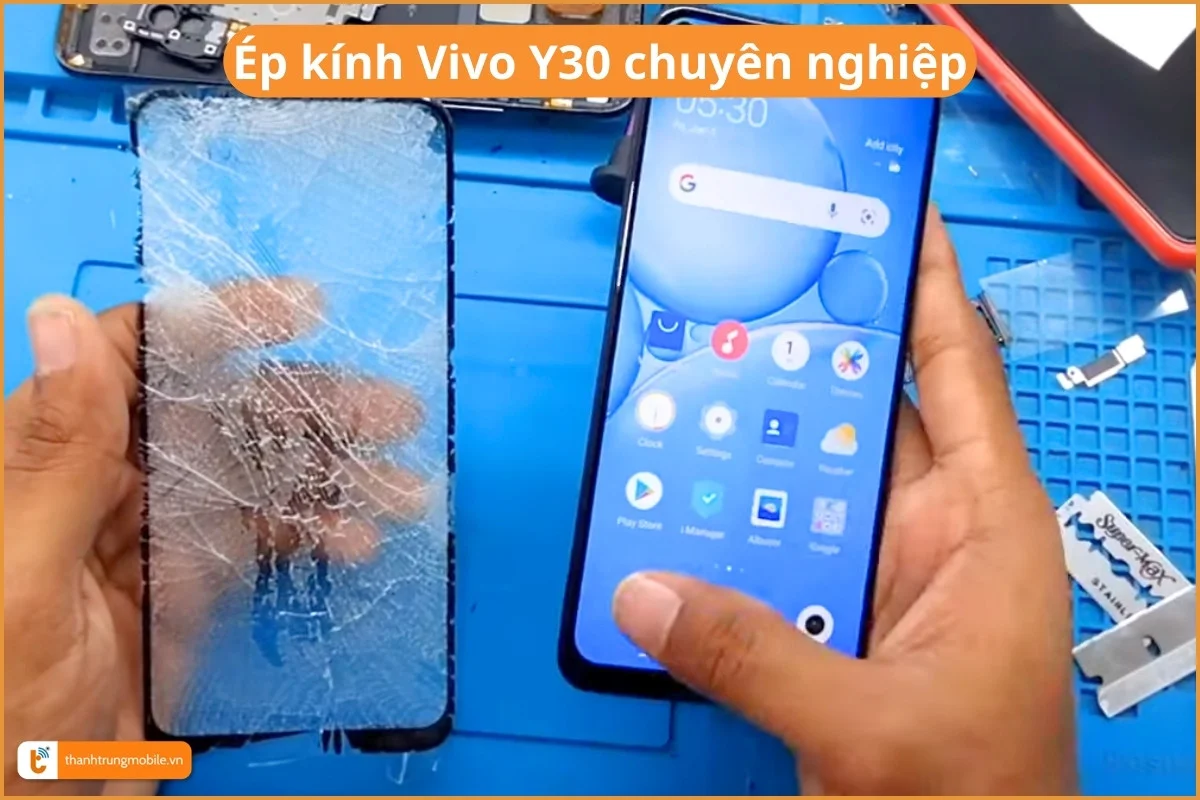 Ép kính Vivo Y30 chuyên nghiệp