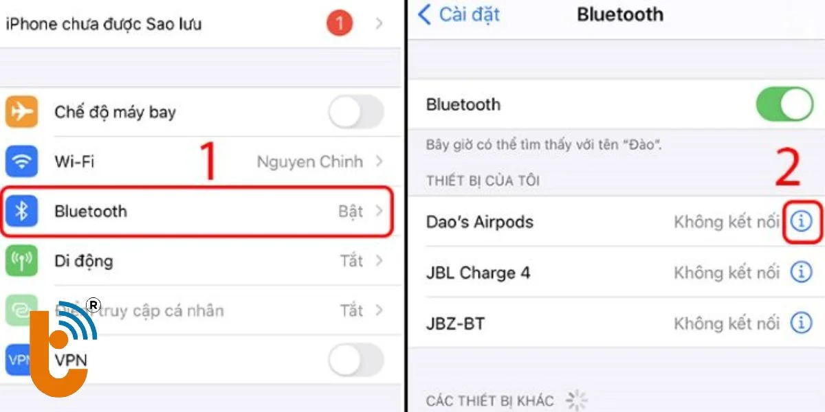 Kiểm tra kết nối Bluetooth