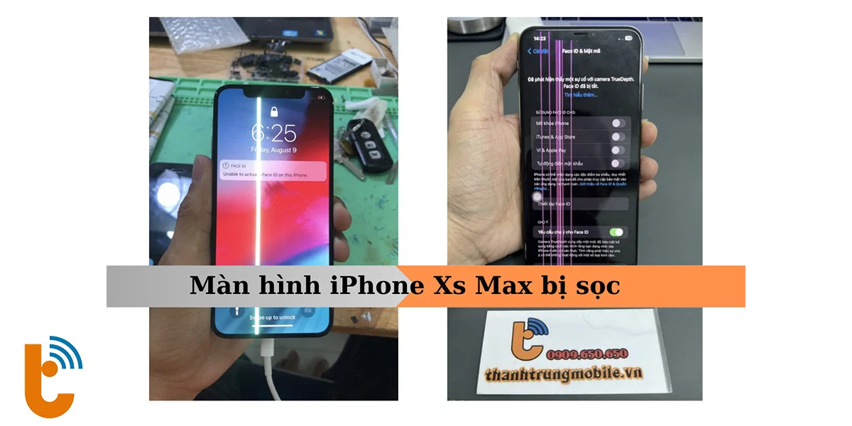 Biểu hiện màn hình iPhone Xs Max bị hư hỏng