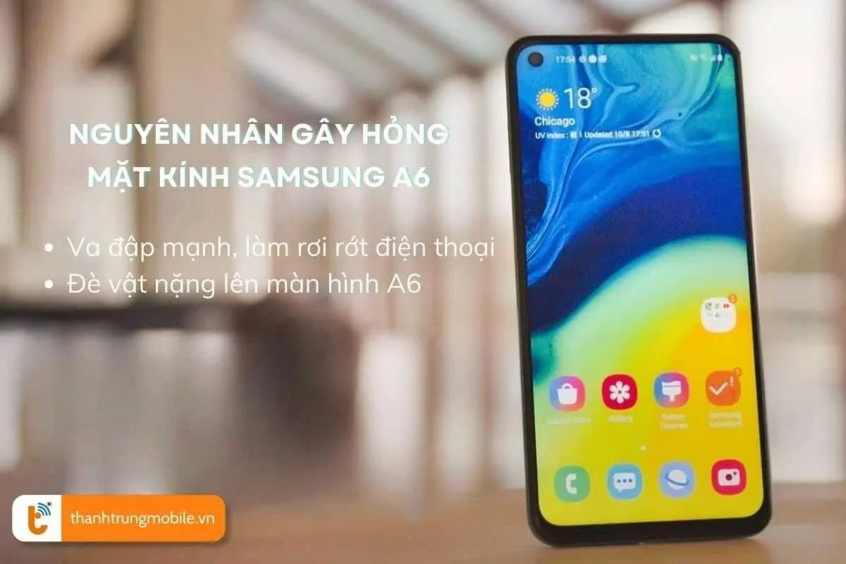 nguyen nhan khien mat kinh Samsung A6, A6 plus bi vo