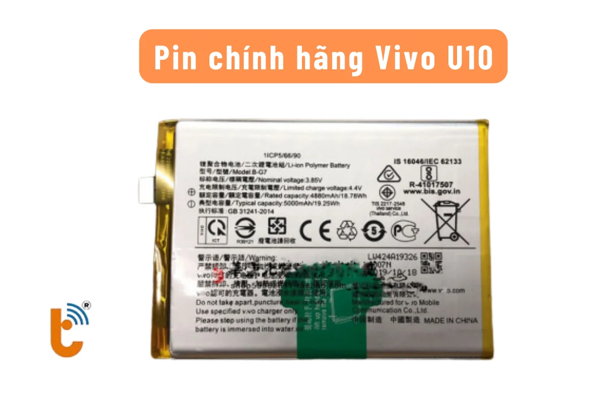 pin chính hãng Vivo u10