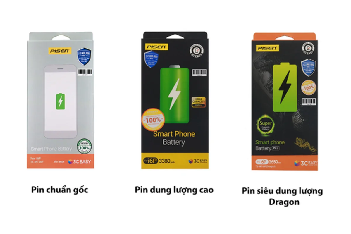 so sánh pin pisen và energizer cho điện thoại