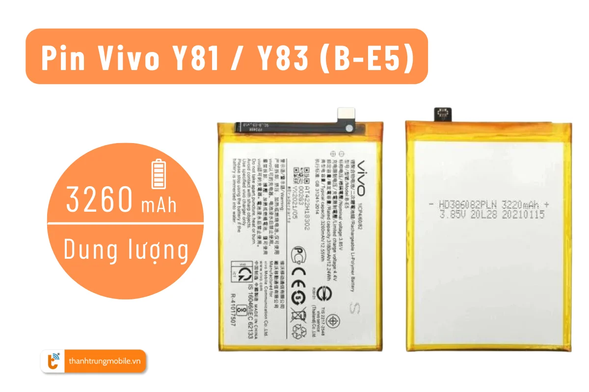 thay pin B-E5 cho Vivo Y81/Y83