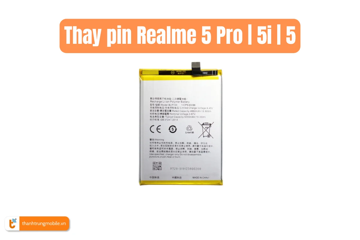Thay pin Realme 5 Pro