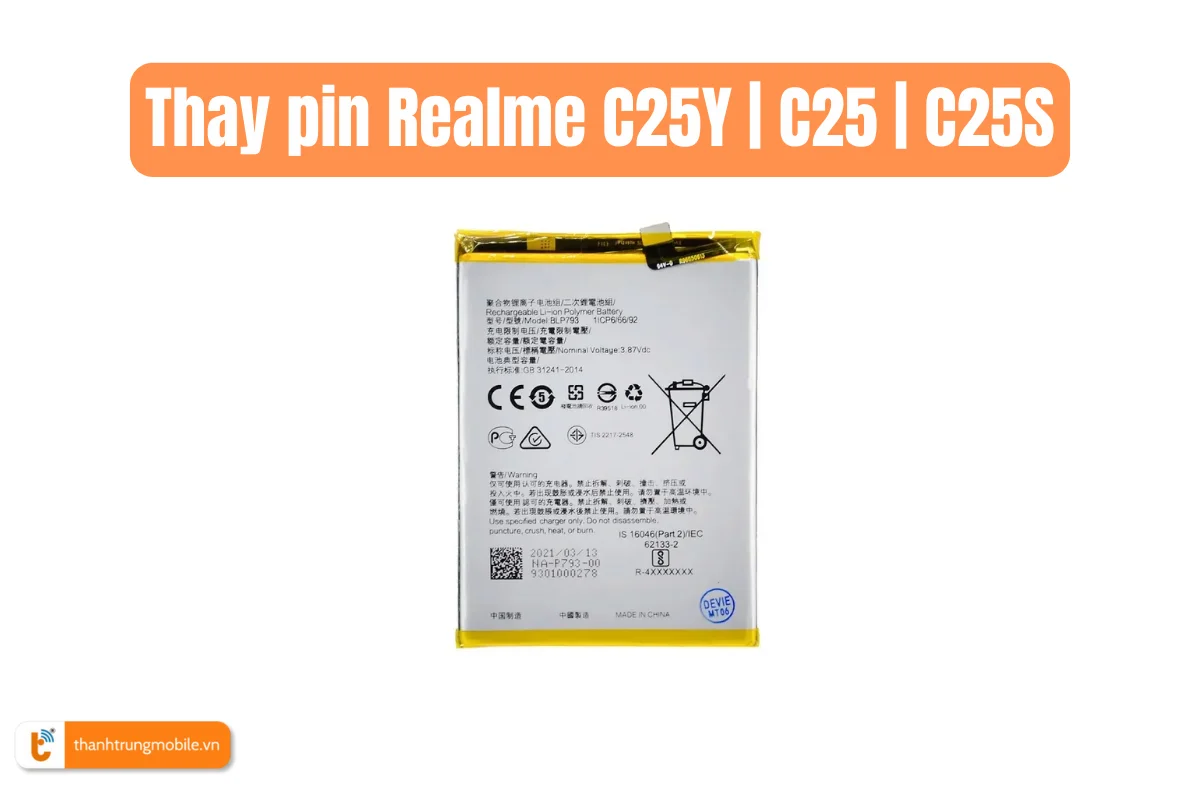 Thay pin Realme C25Y