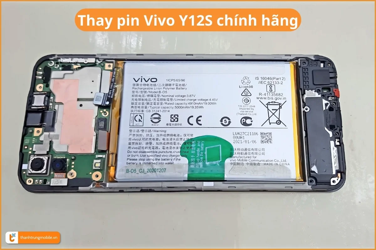 Thay pin Vivo Y12S chính hãng