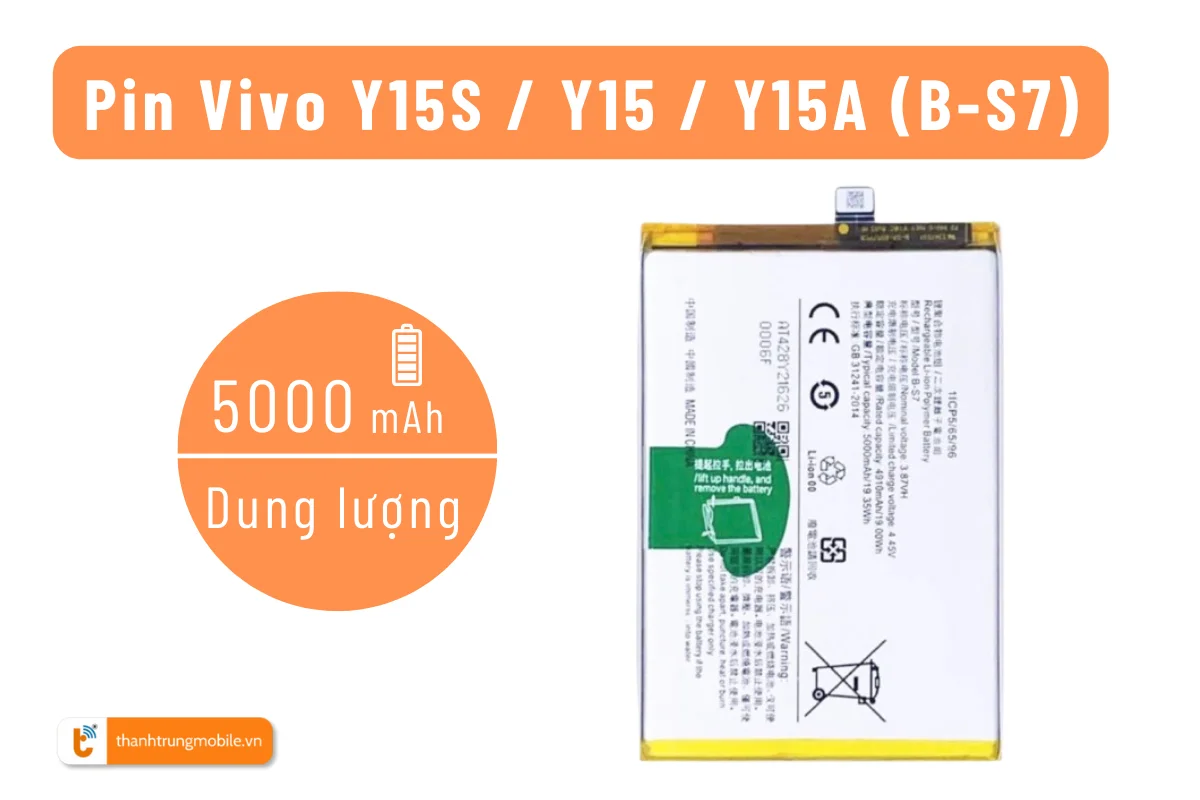 Thay pin Vivo Y15S chính hãng