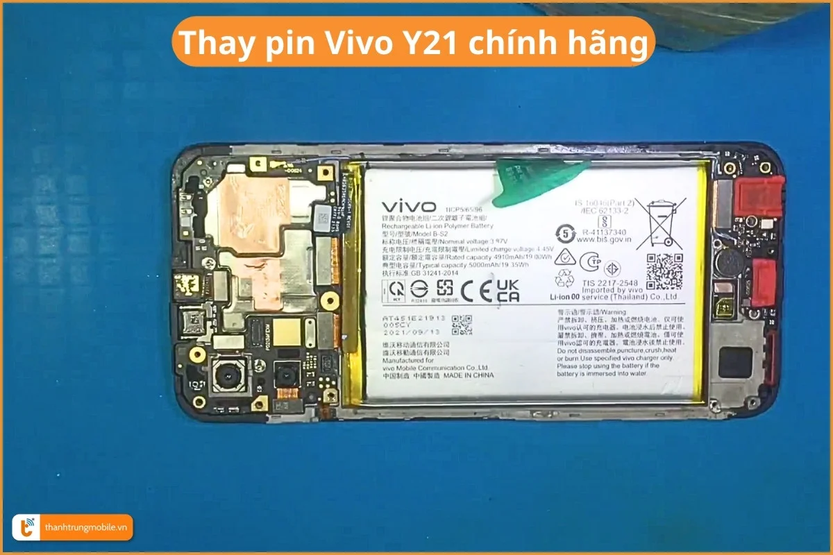 Thay pin Vivo Y21 chính hãng