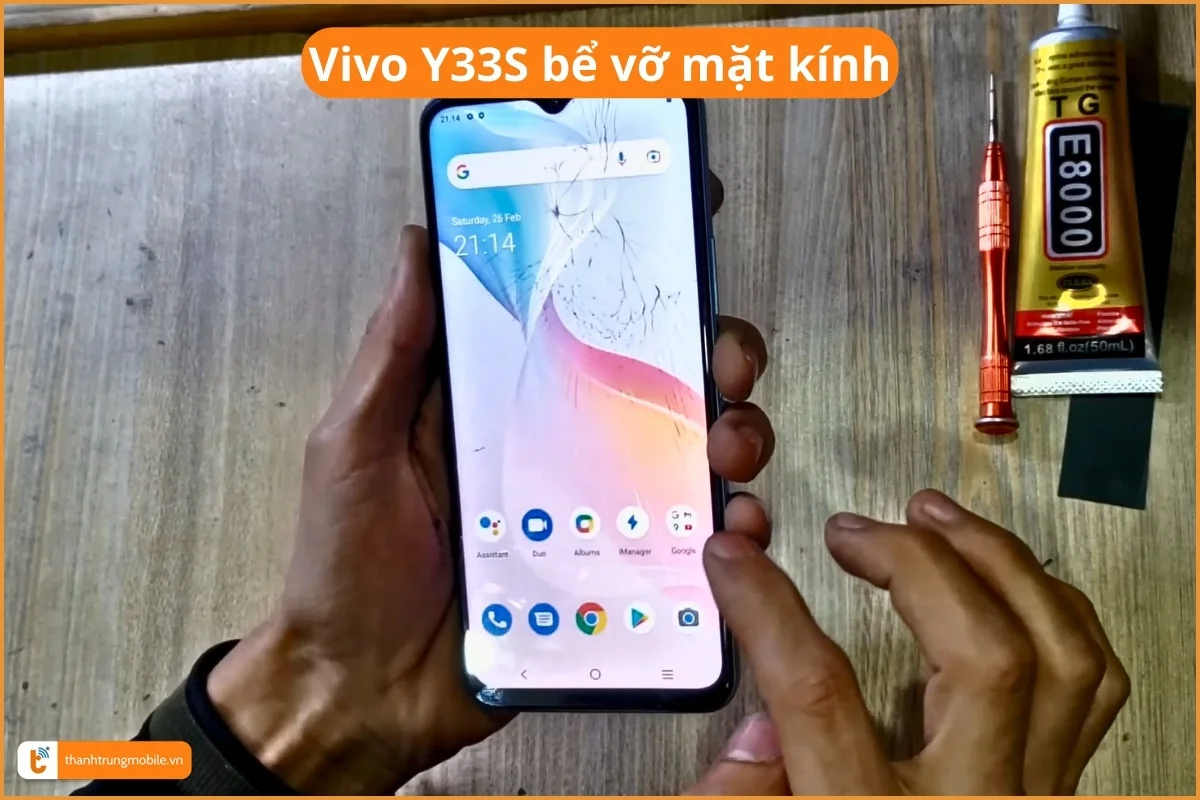 Vivo Y33S bể vỡ mặt kính