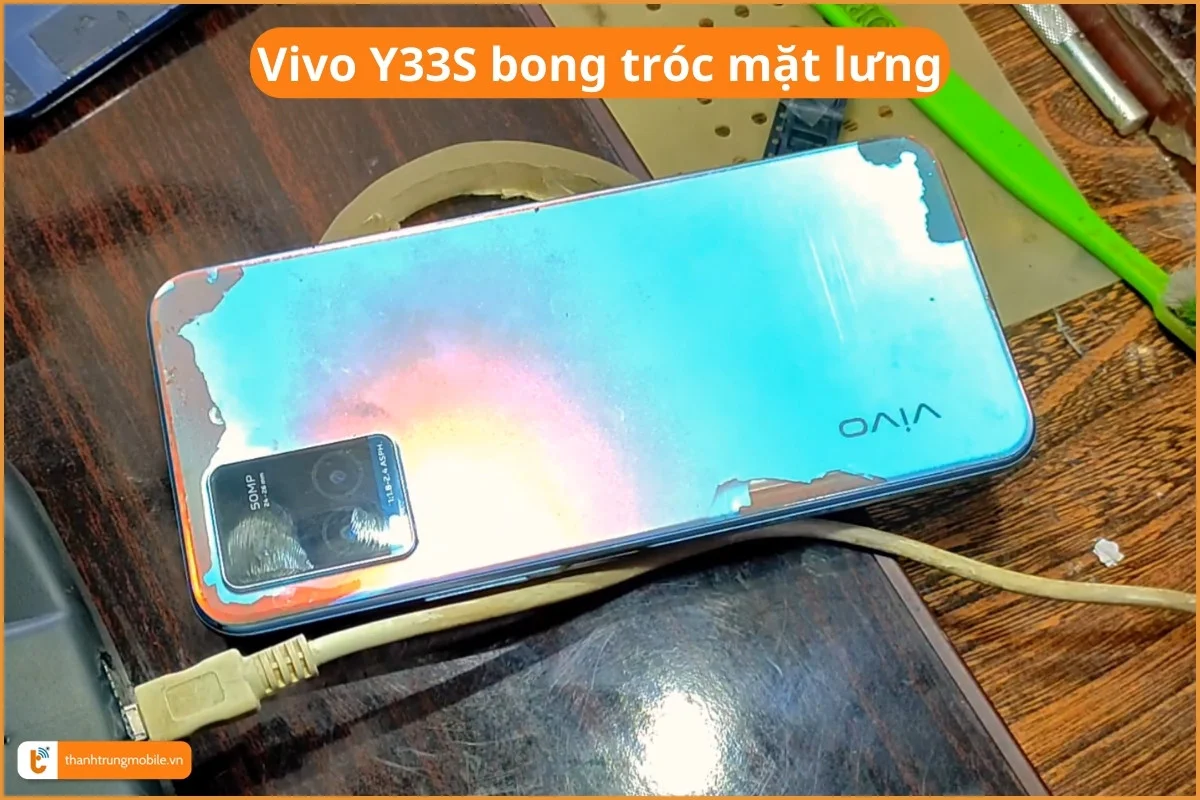 Vivo Y33S bong tróc mặt lưng