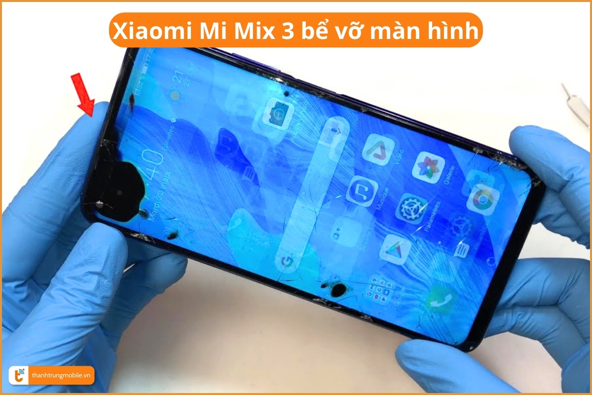 Xiaomi Mi Mix 3 bể vỡ màn hình