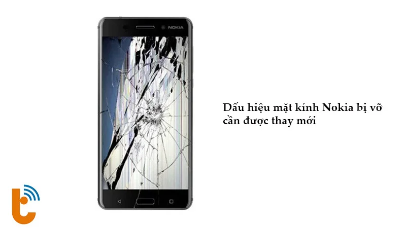 Đấu hiệu mặt kính Nokia bị vỡ