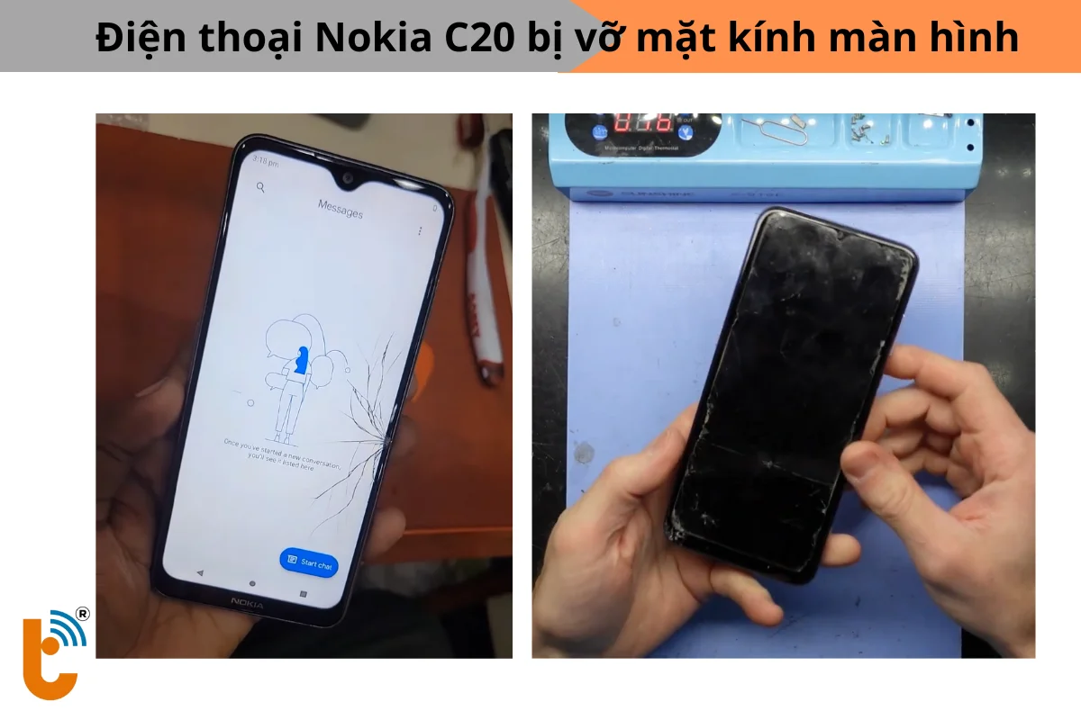 Nokia C20 bị vỡ màn hình