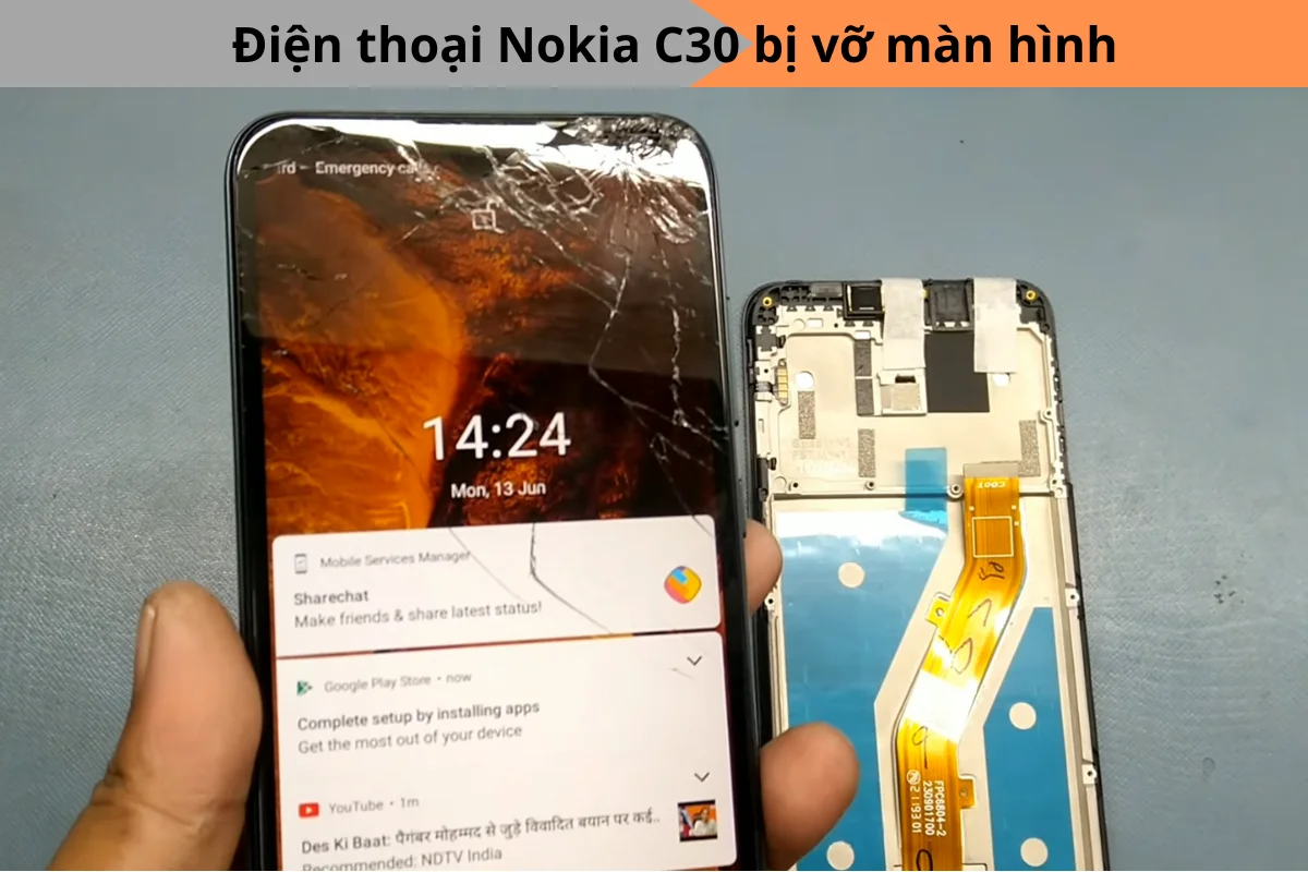 Màn hình nokia C30 bị vỡ