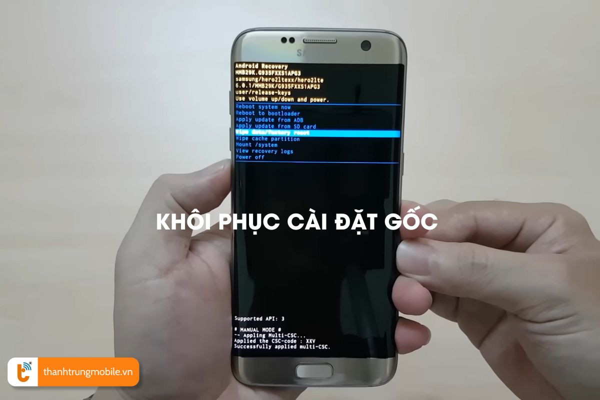 Khôi phục cài đặt gốc Samsung bằng recovery