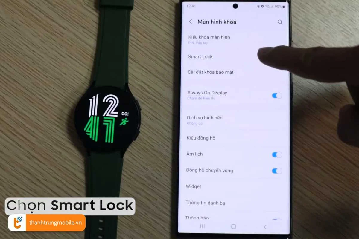 mo khoa bao ve dien thoai samsung note 5 bang smart lock