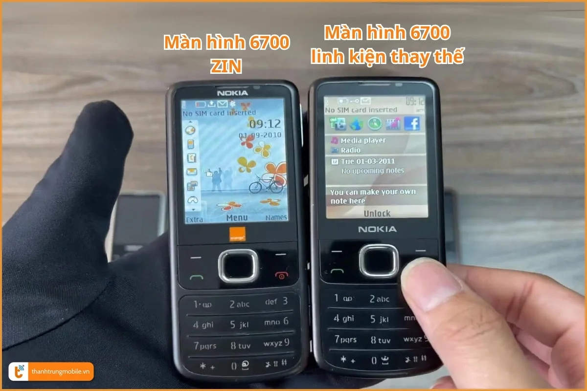 Phân biệt các loại màn hình Nokia 6700 zin và linh kiện