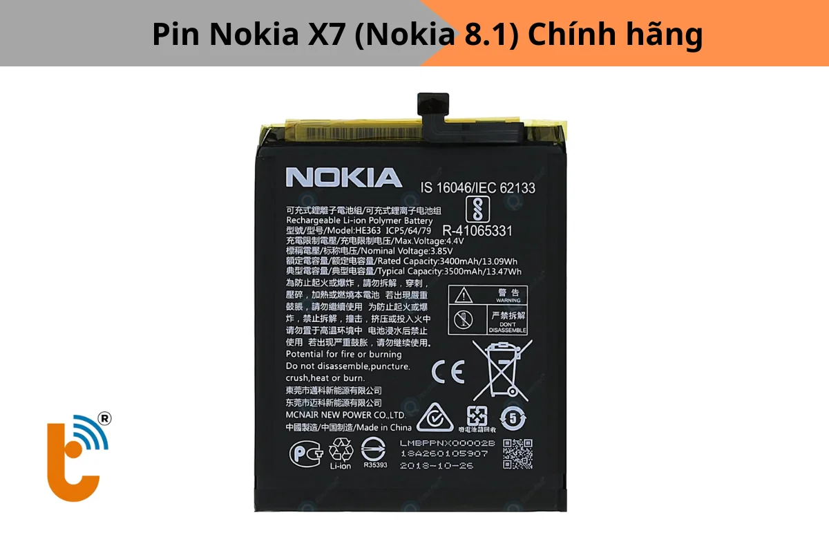 Pin Nokia X7 2018 (Nokia 8.1)