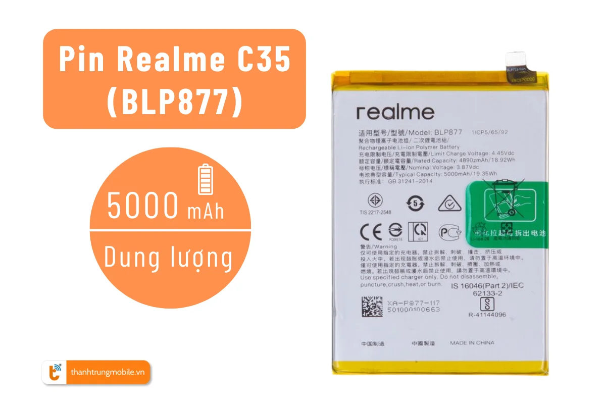 pin Realme c35