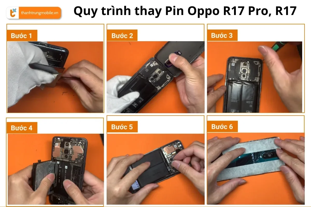 Quy trình thay Pin Oppo R17 Pro, R17