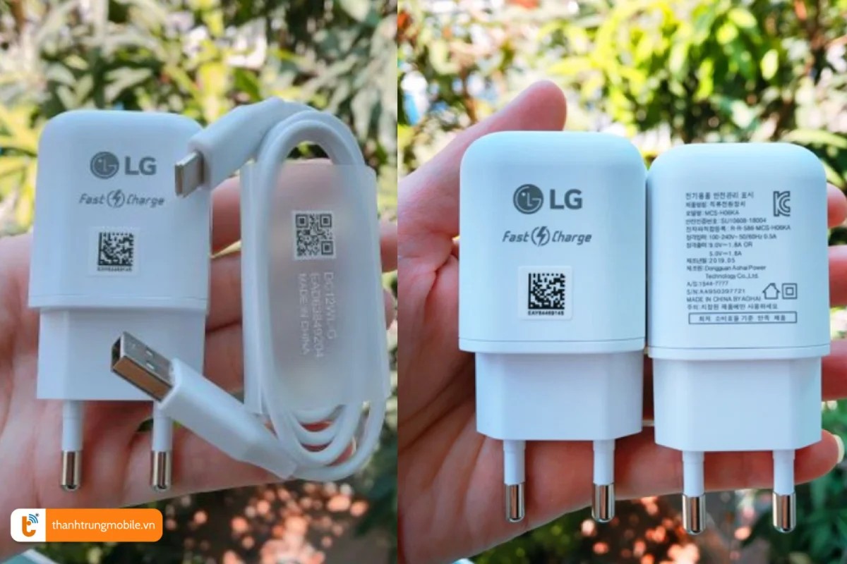 Sử dụng cục sạc chính hãng giúp đảm bảo quá trình sạc cho pin LG V50