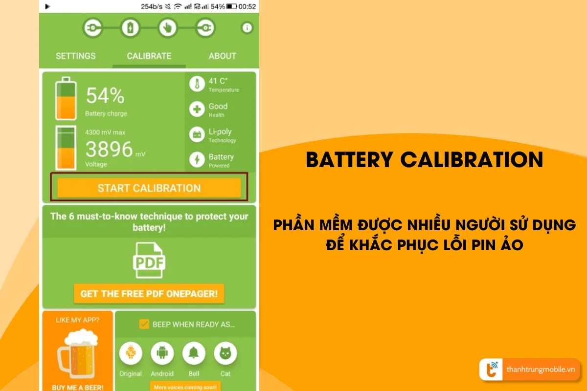 Sử dụng ứng dụng battery calibration để khắc phục tình trạng pin ảo Samsung