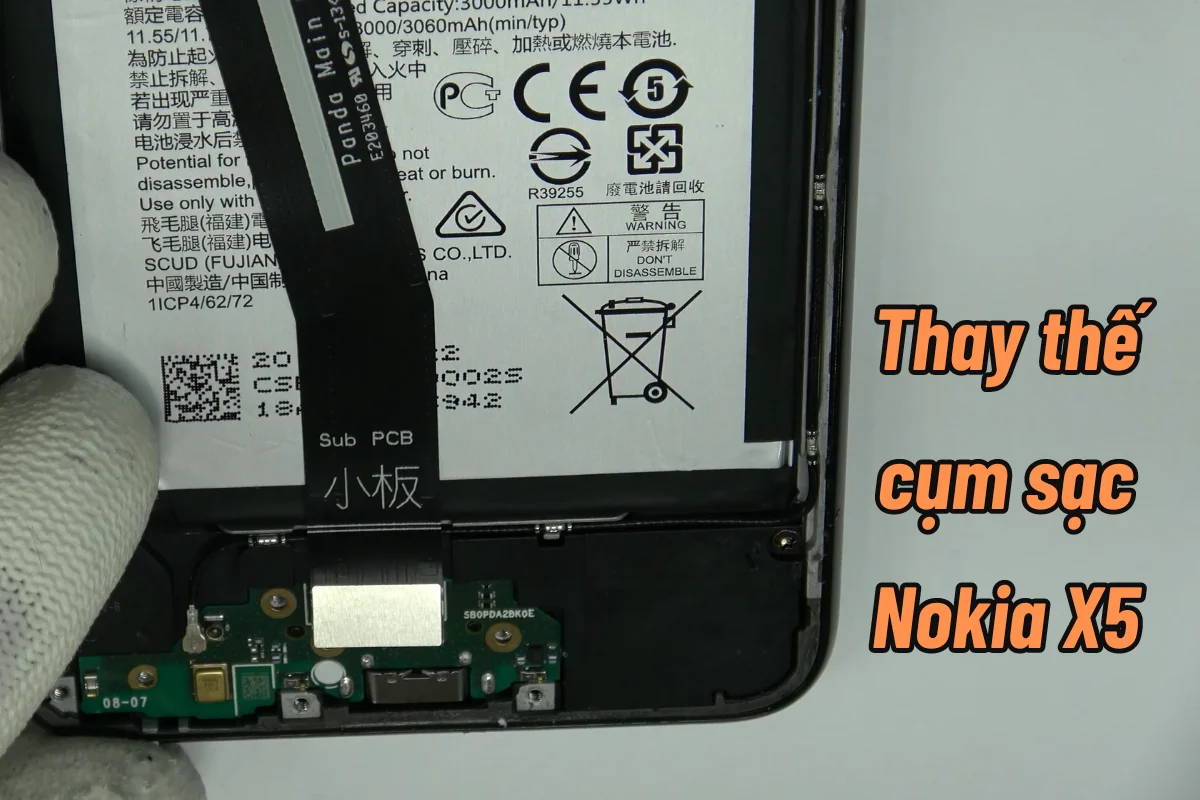Thay cụm sạc Nokia X5