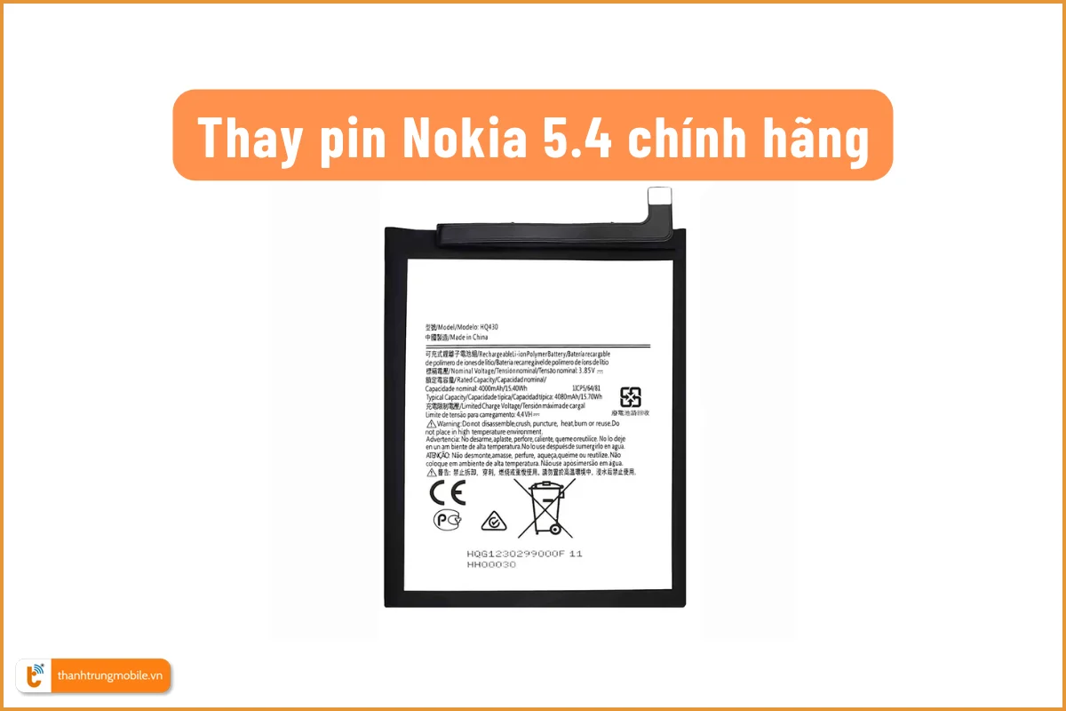 Thay pin Nokia 5.4 chính hãng