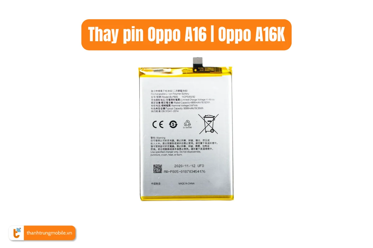 Thay pin Oppo A16