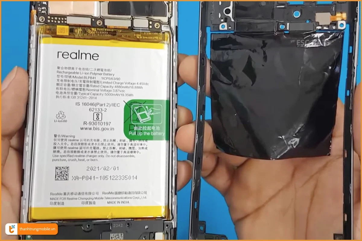 Thay pin Realme 8 chính hãng tại Thành Trung Mobile