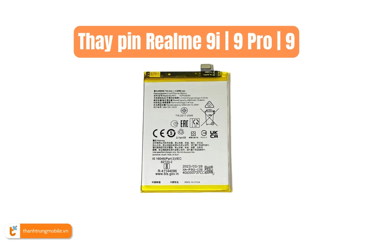 Thay pin Realme 9i