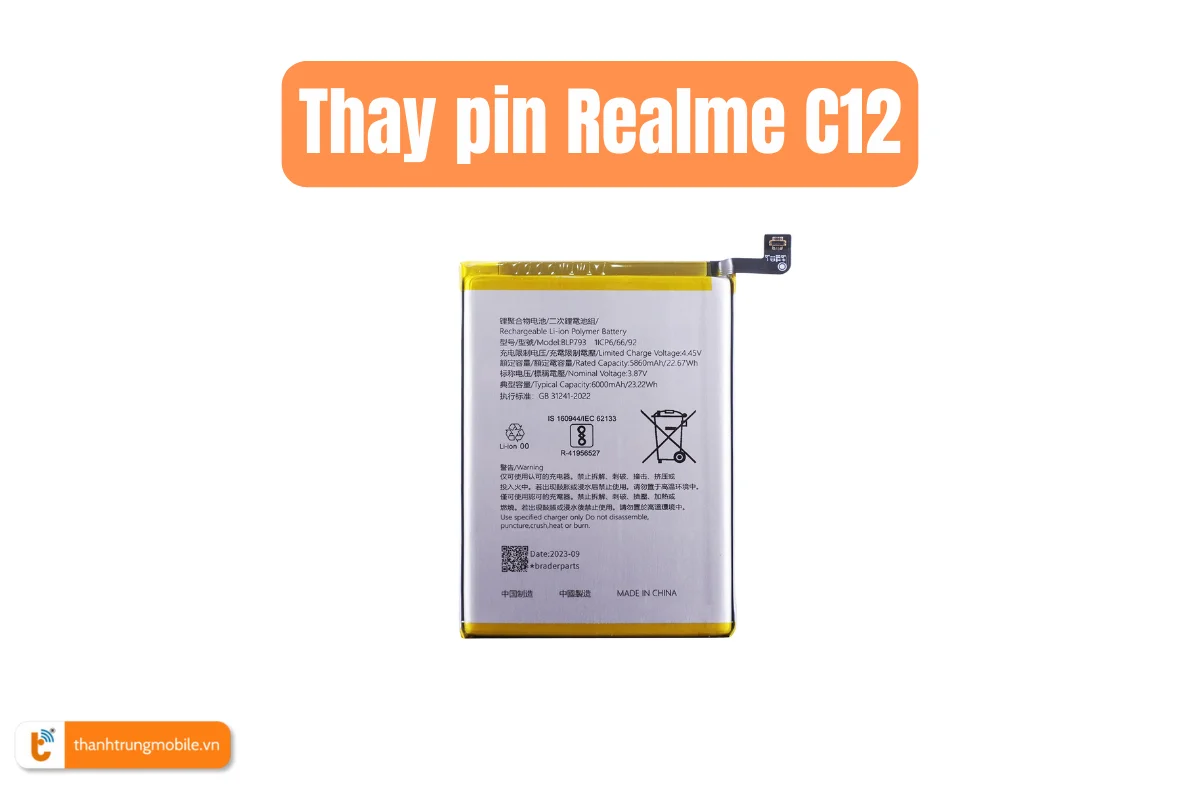 Thay pin Realme C12