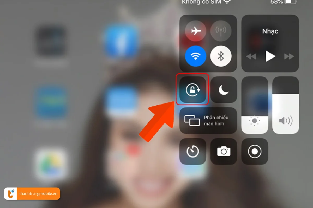 Cách xoay màn hình cho iPad bằng Control Center