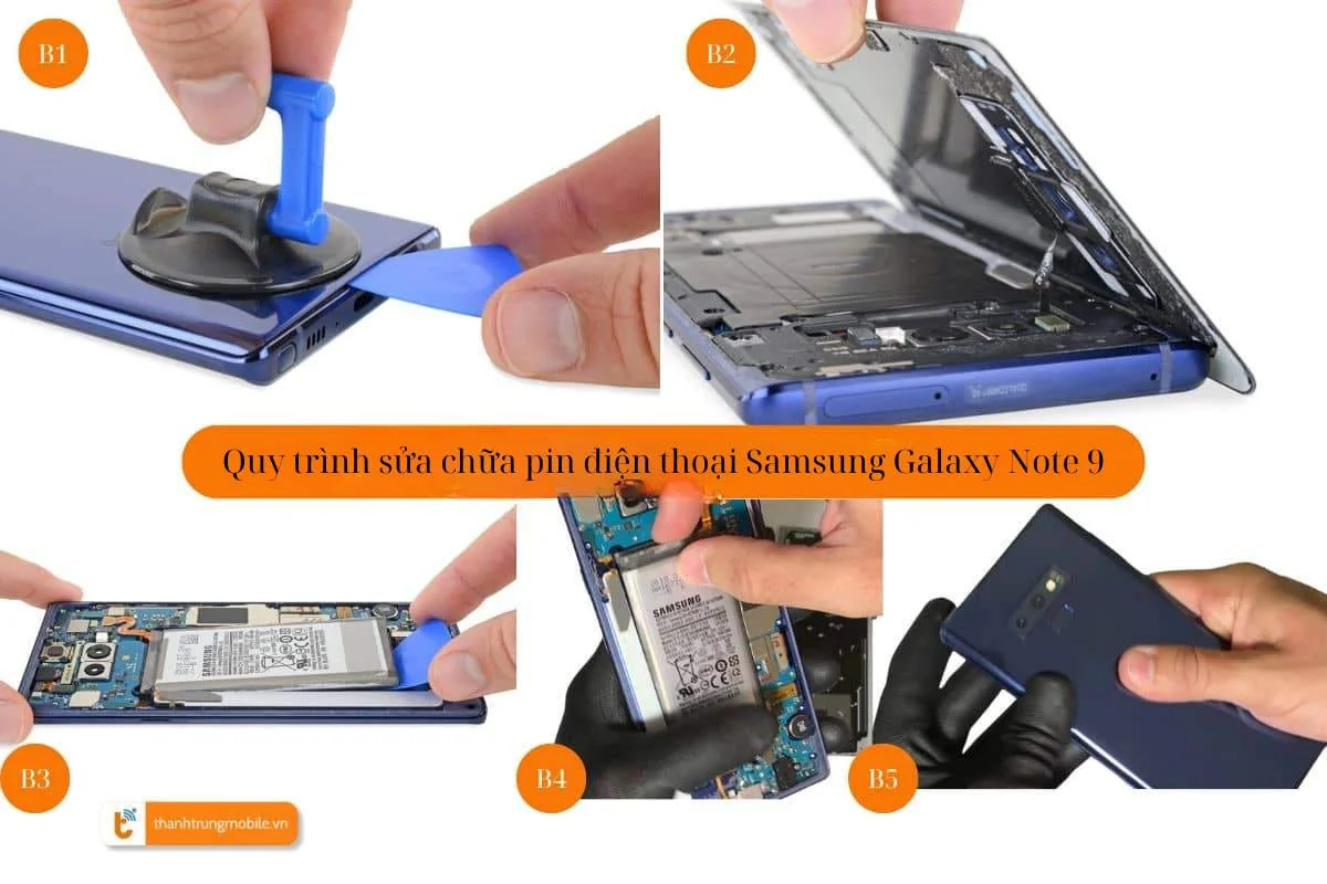 Quy trình sửa chữa pin điện thoại Samsung Galaxy Note 9
